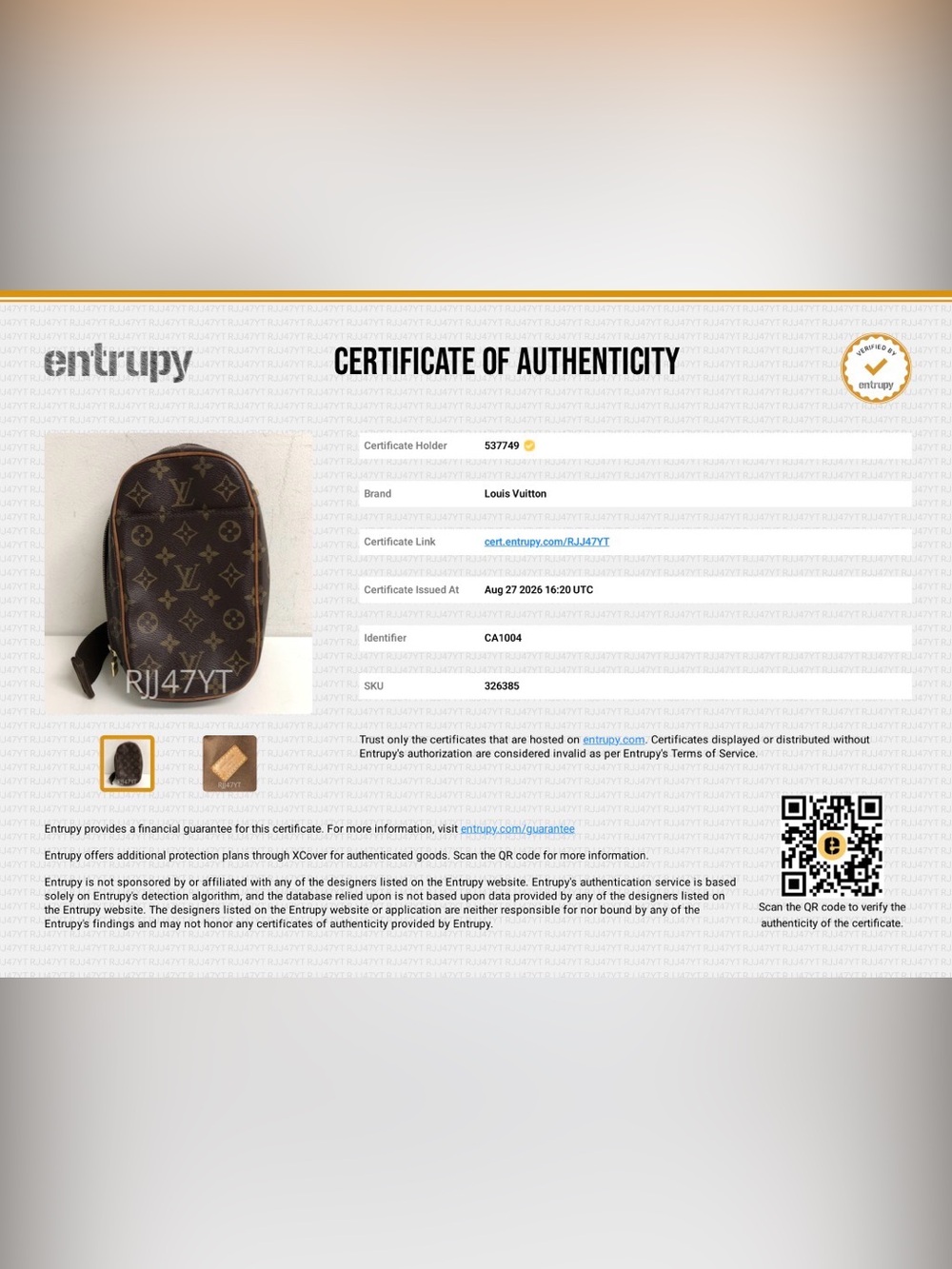 Louis Vuitton Monogram Canvas Brown Sling Crossbody Perfect Christmas Gift COA - Picture 16 of 16